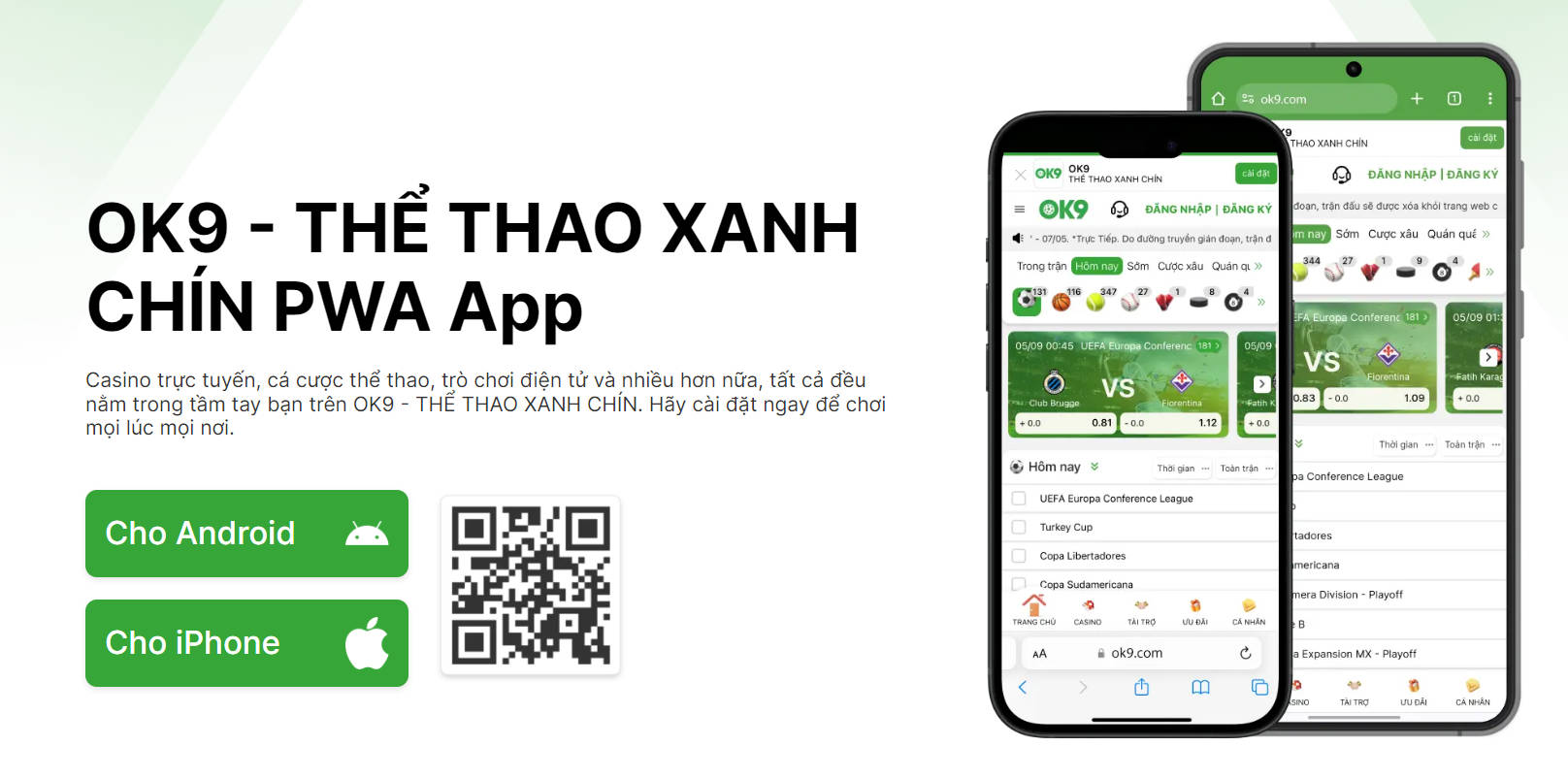 Ứng dụng trên mobile của ok9